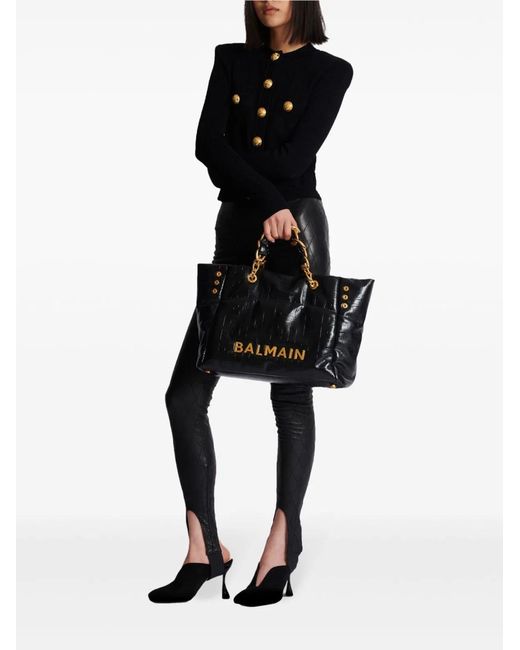 Balmain Black Open Tote Large