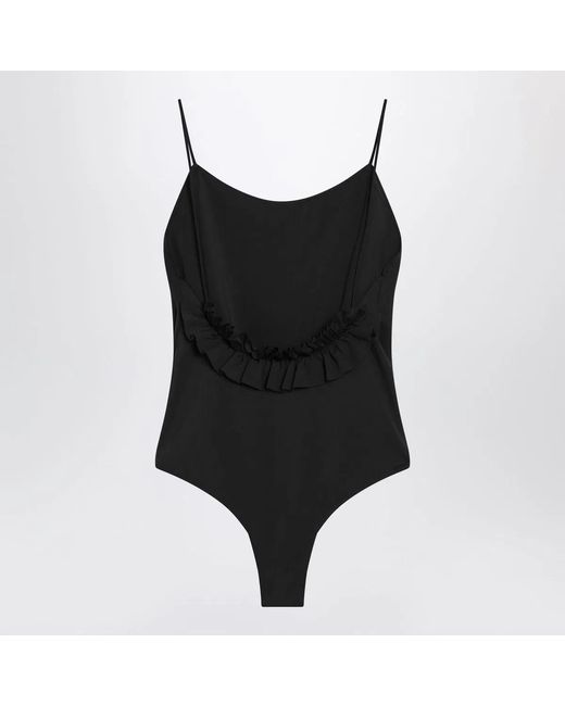 Jacquemus Black The Cabana Ruffled Swimsuit