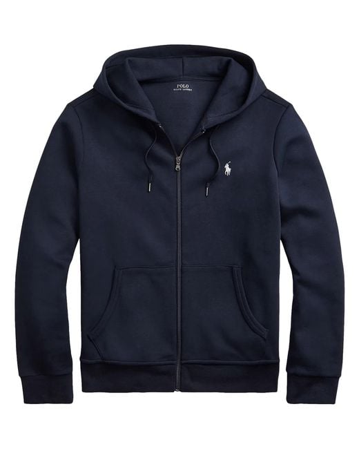 Polo Ralph Lauren Blue Cotton Full-Zip Hooded Sweatshirt for men