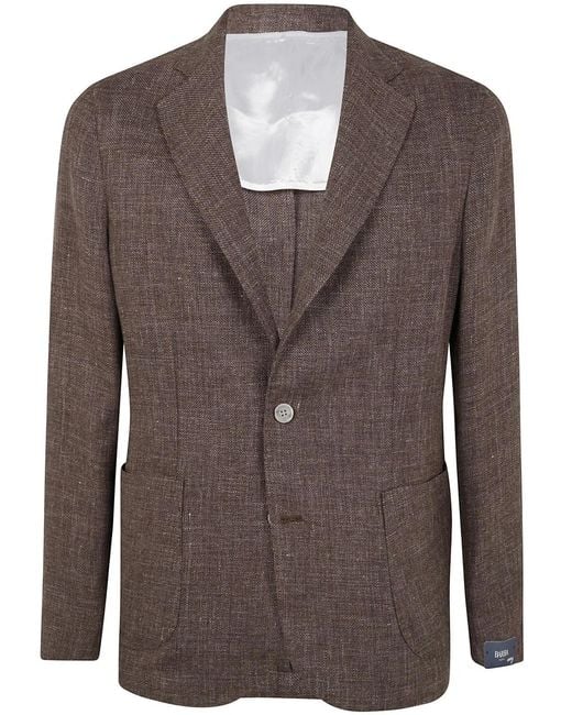 Barba Napoli Brown Easy Single Breast Jacket for men