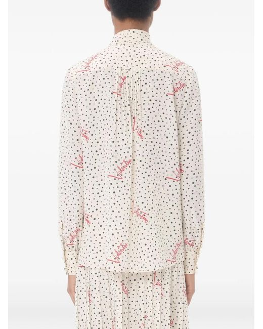 Valentino Natural Printed Silk Shirt