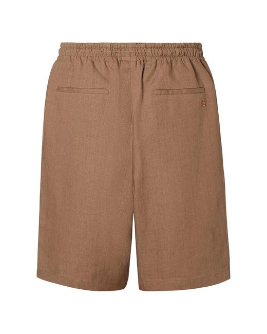Fendi Brown Linen Shorts for men