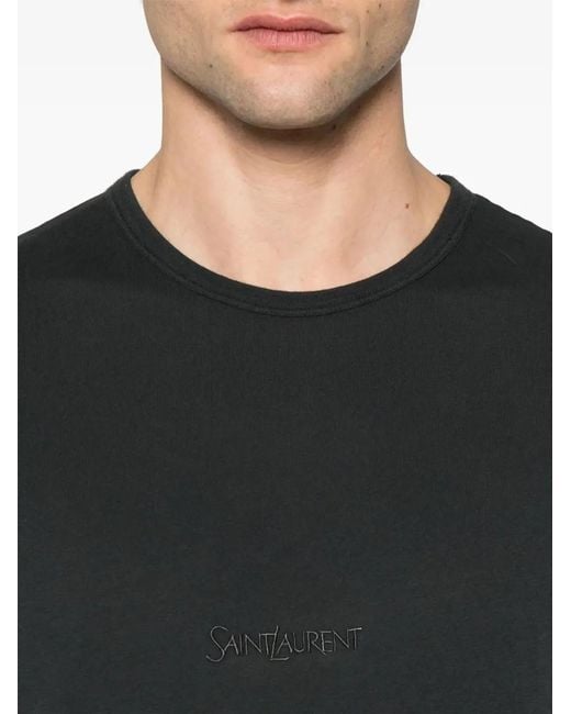 Saint Laurent Black Cotton T-Shirt for men