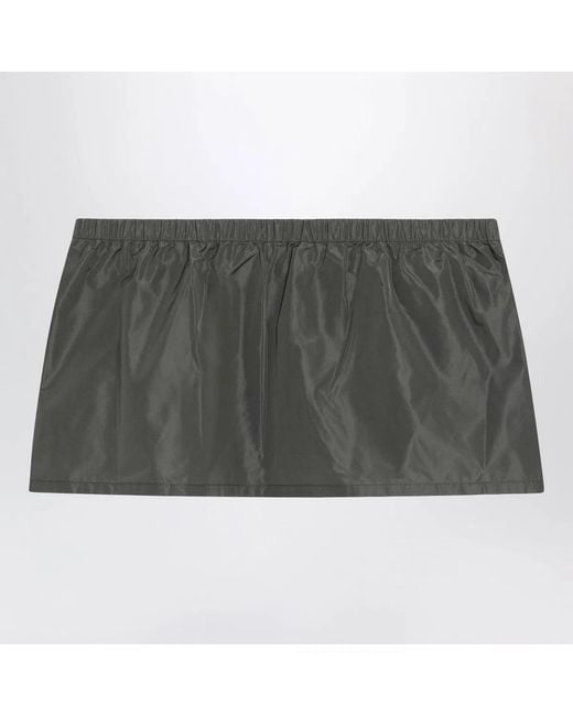 Miu Miu Gray Tela Tec Miniskirt With Front Pocket
