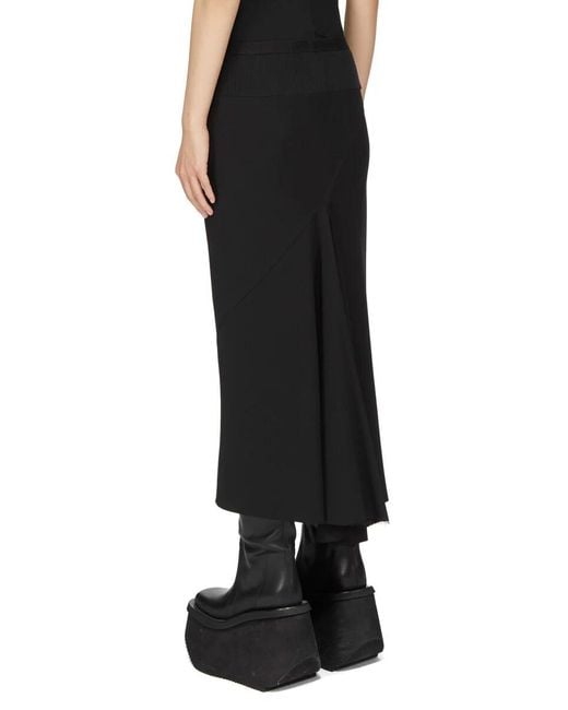 Rick Owens Black A Line Bias Skirt
