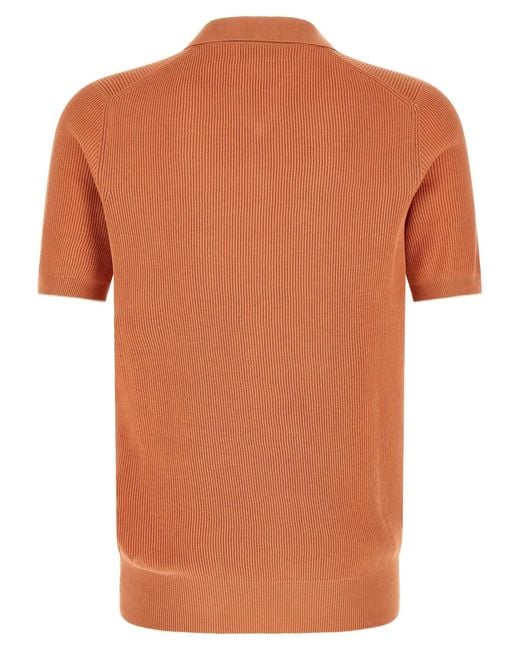 Brunello Cucinelli Orange English Coast Polo Shirt for men