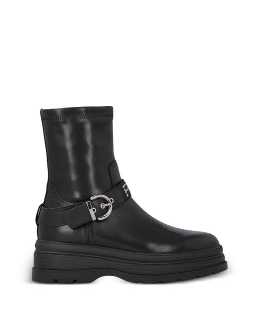 Pinko Black Leather Rubber Shoes