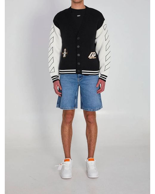 Off-White c/o Virgil Abloh Black Off Varsity Cardigan for men
