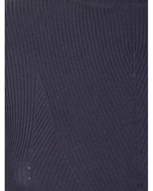 Elisabetta Franchi Blue Long Sleeve Dress With Belt