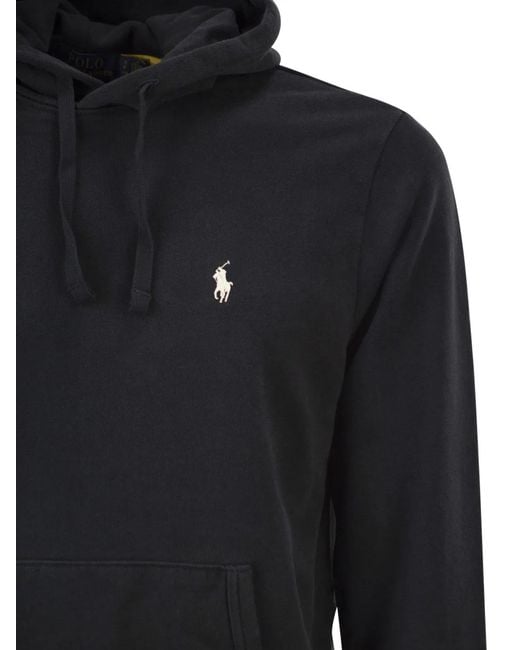 Polo Ralph Lauren Black Hooded Sweatshirt Rl for men