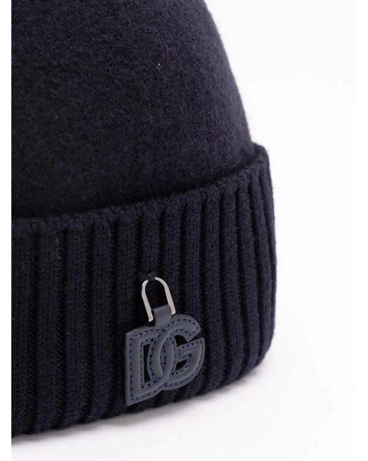 Dolce & Gabbana Blue Dolce & Gabbana Knit Cap for men