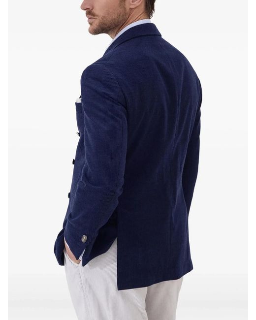 Brunello Cucinelli Blue Wool Silk Cashmere Jacket for men