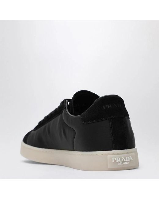 Prada Black Fabric And Suede Sneakers for men