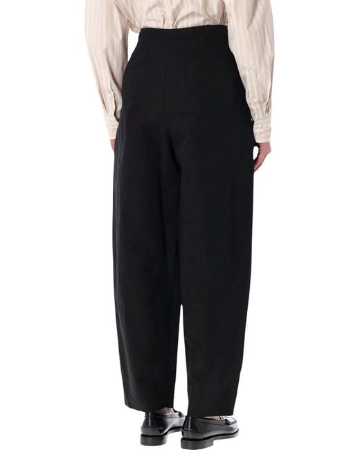 Soeur Black Daley Round Cotton-Linen Pants