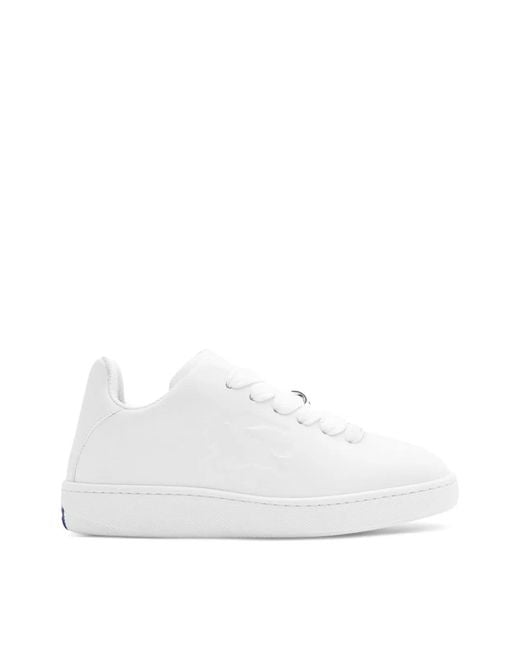 Burberry White Bubble Logo Low Top Sneakers
