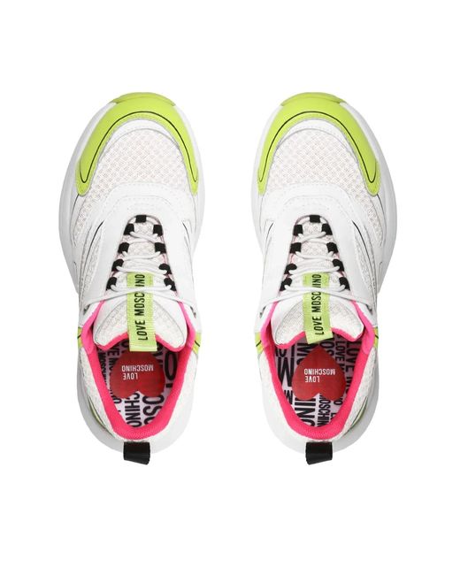 Love Moschino Green Sporty Mix Sneakers