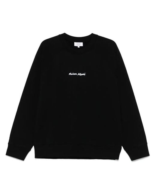 Maison Kitsuné Black Maison Kitsuné Embroidery Oversize Reglan Sweatshirt for men