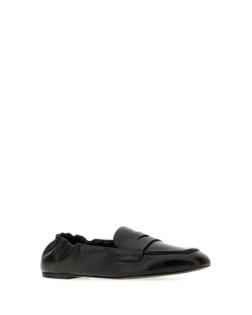 Stuart Weitzman Black Bryant Leather Loafers