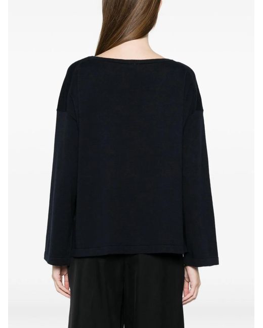 C.t. Plage Black Cotton Crewneck Sweater