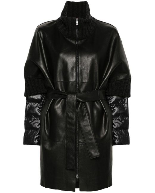 P.A.R.O.S.H. Black Lambskin Padded Jacket