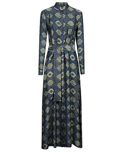 OBIDI Gray Printed Silk Dress