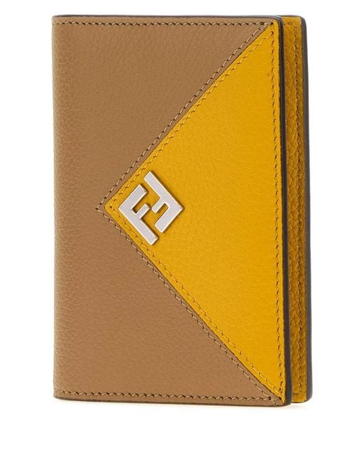 Fendi Metallic Vertical Card Holder for men