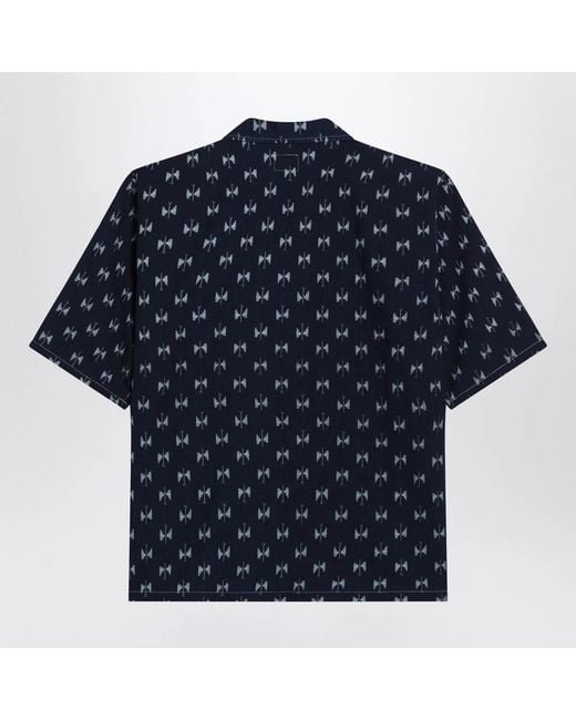 Needles Blue Denim Shirt With Bow Ties for men