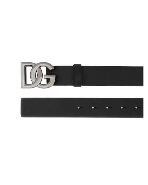 Dolce & Gabbana White Dolce & Gabbana Leather Dg Logo Belt for men