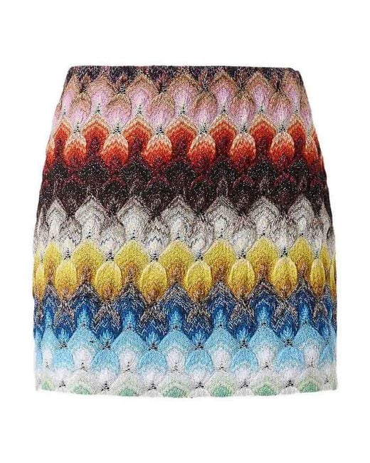 Missoni Blue Multicolour Viscose Miniskirt