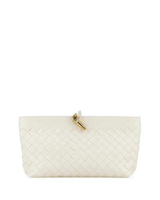 Bottega Veneta White Andiamo Pouch