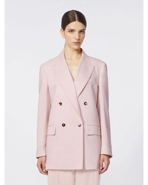 Max Mara Pink Lilac Wool Blend Ombrosa Blazer