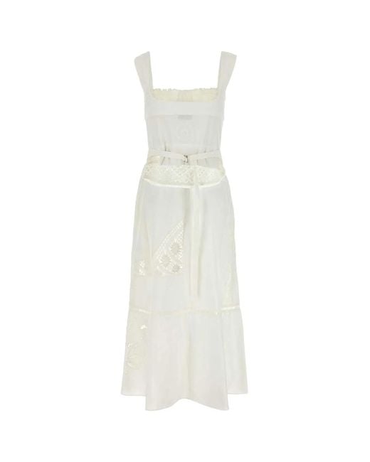 MARINE SERRE White Cotton Dress