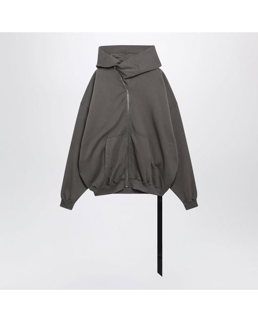 Rick Owens Gray Mountain Hunter Gravel Cotton Hoodie for men