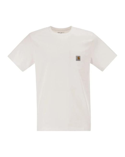 Carhartt White Cotton T-Shirt With Pocket