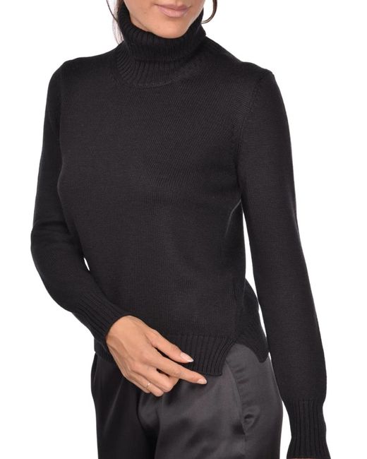 Gran Sasso Black Wool Cyclist Sweater