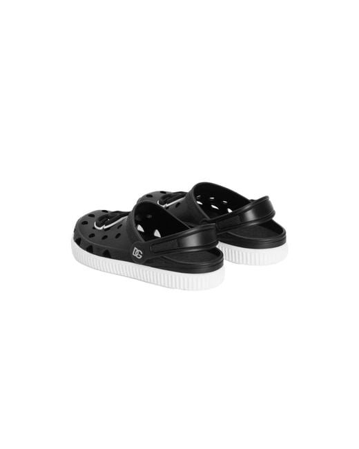 Dolce & Gabbana Black Dolce & Gabbana Sandals With Logo