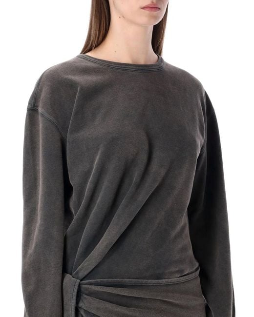 Isabel Marant Black Isabel Marant Etoile Marant Étoile Zae Cotton Mini Sweatshirt Dress