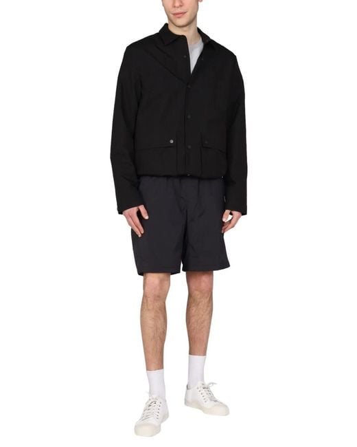 Monobi Black Cotton And Nylon Jacket for men