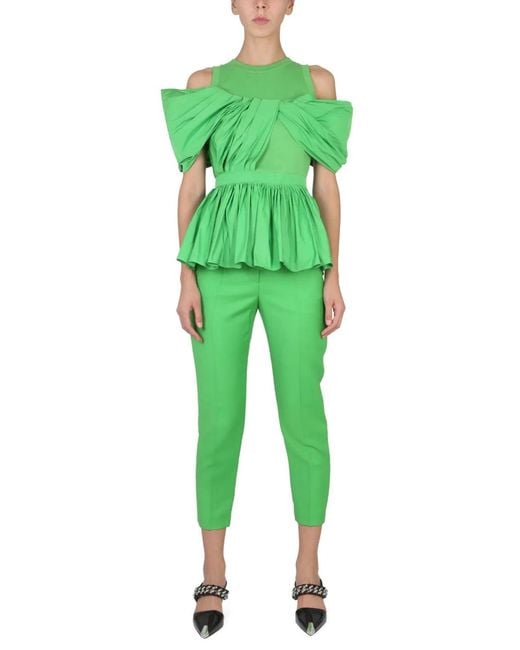 McQueen Green Cigarette Pants
