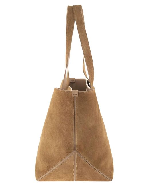 Fabiana Filippi Brown Medium Eclipse Suede Tote Bag