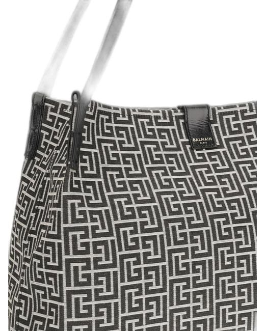 Balmain White Leather Totes Large Open