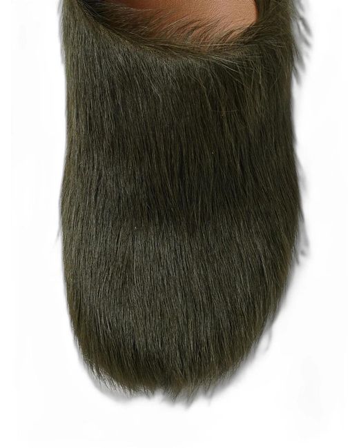 Marni Green Long Hair Calfskin Fussbett Sabot