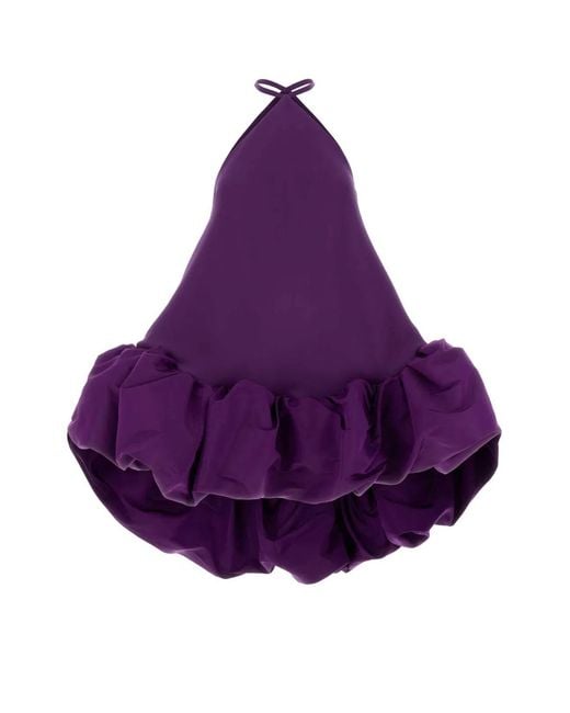 Balenciaga Purple Halter Balloon Dress