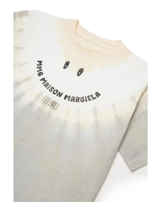 MM6 by Maison Margiela Gray T-Shirt With "Smile" Logo