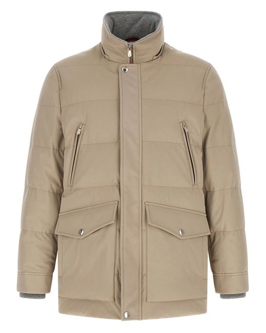 Brunello Cucinelli Natural Quilted Parka for men