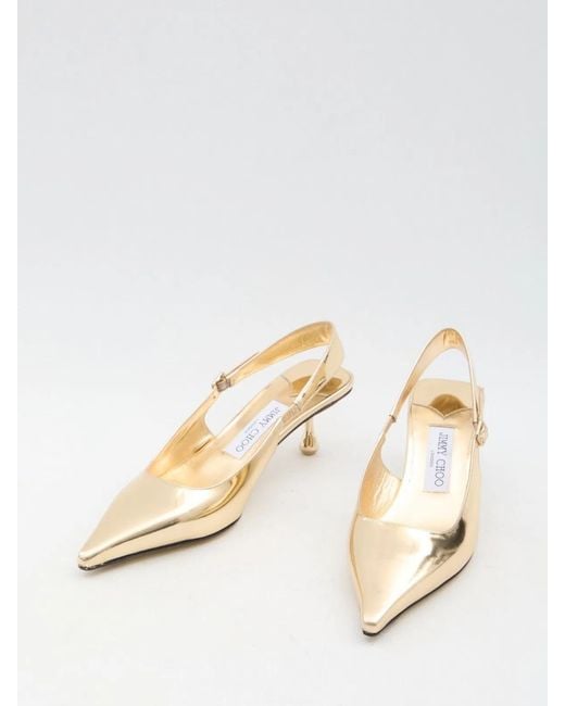 Jimmy Choo Natural Amel Leather Slingback Pumps