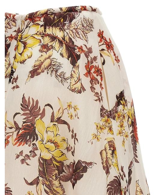 Zimmermann Natural 'Matchmaker Floral Flare' Skirt