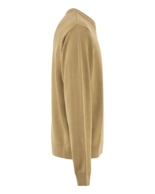 Carhartt Natural Cotton Crew Neck Jumper With Embroidered Logo