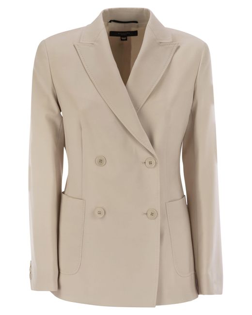 Weekend by Maxmara Natural Nervoso Tailored Wool Canvas Blazer