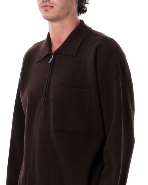 Roberto Collina Black Merino Wool Polo for men